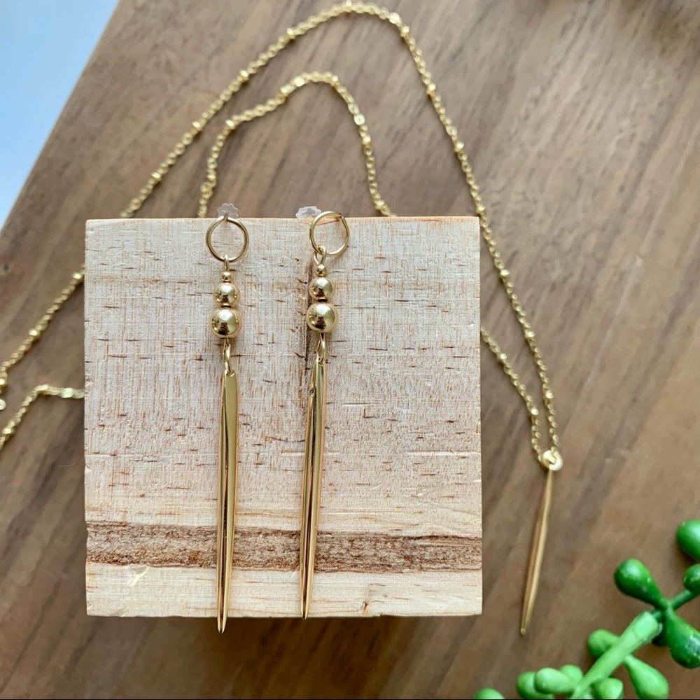 Necklace and Earrings Set - Spikes Daggers